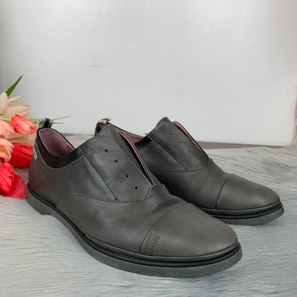 PIKOLINOS Pyrgos Laceless Lead‎ Leather Shoes